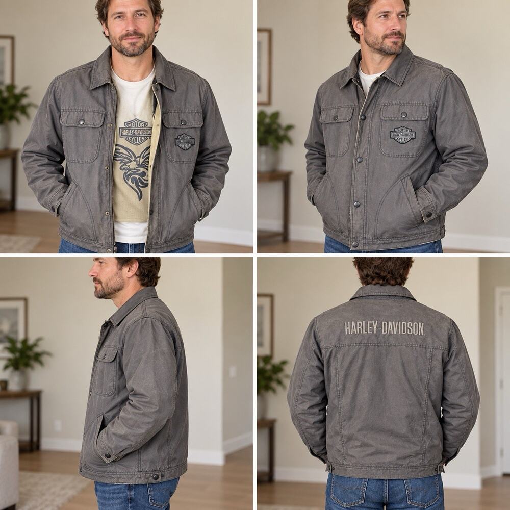 Harley-Davidson American Legend Jacket Men’s XXL Gray Eagle Lined